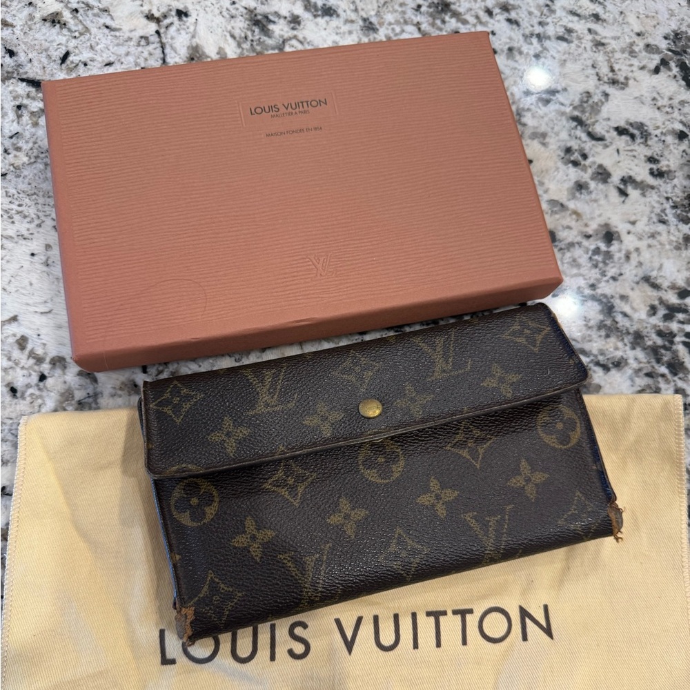 Authentic Louis Vuitton Monogram Porte Tresor Trifold Wallet